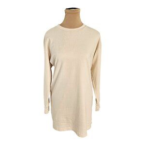 TNA Aritzia Off White Cream Long Sleeve Shirt Dress Sz XXS